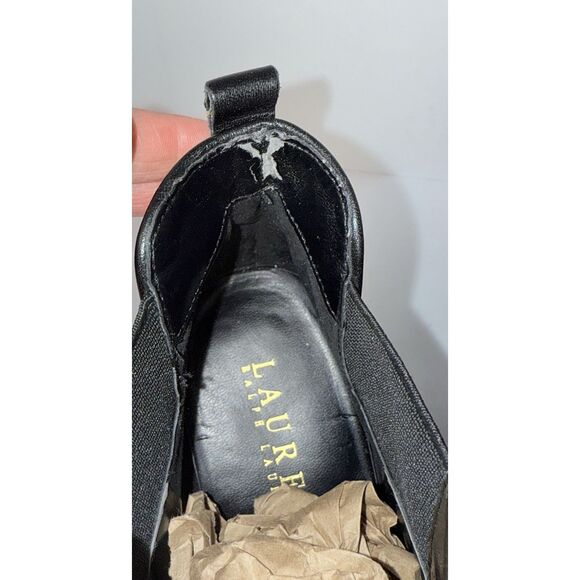 Lauren Ralph Lauren Bootie Heel Pointed Toe Stiletto Black Leather Ankle Boot 8 - Picture 8 of 16
